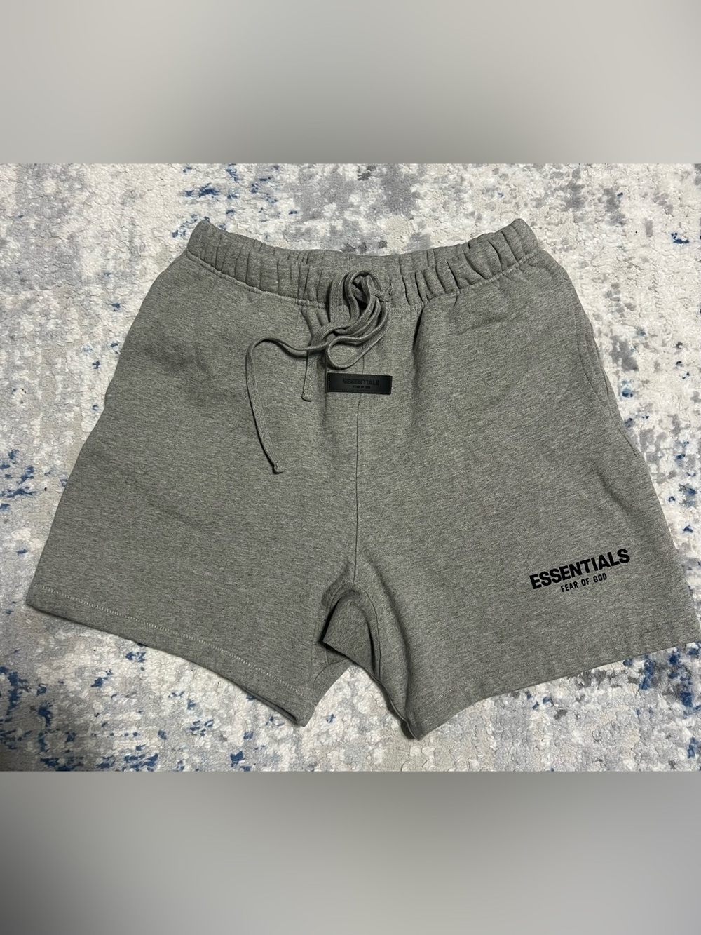 ESSENTIALS Men’s Heather Gray Athletic Drawstring Shorts